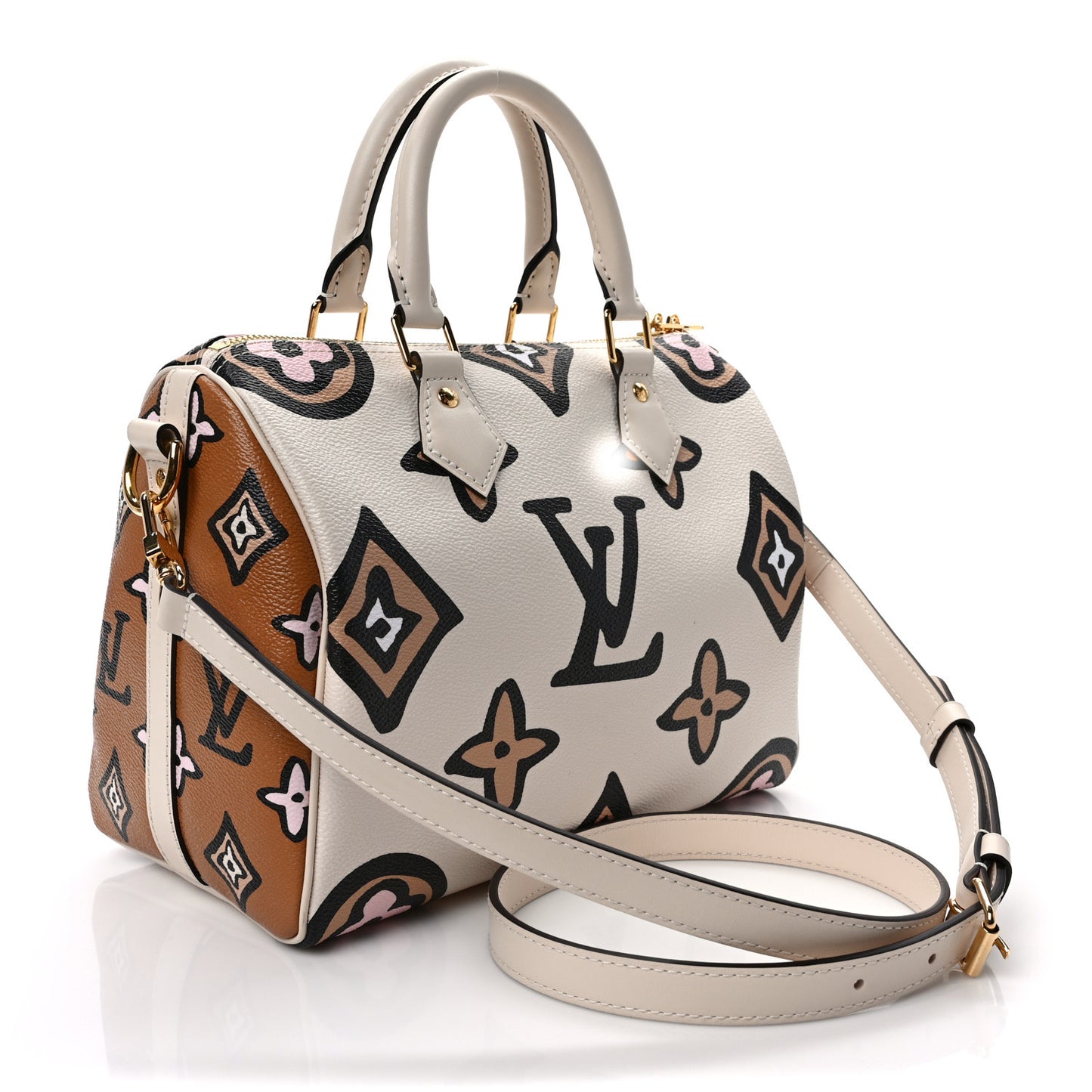 Monogram Giant Wild At Heart Speedy Bandouliere 25 Creme