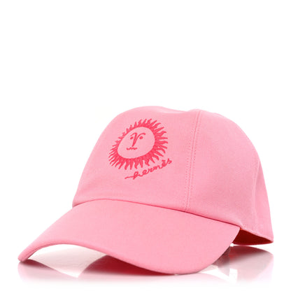 Hermes Cotton Davis Sunshine Hat 56 Rose 1 of 7