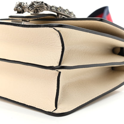 Gucci Textured Calfskin Crystal Bamboo Web Mini Dionysus Top Handle Bag Mystic White 9 of 11