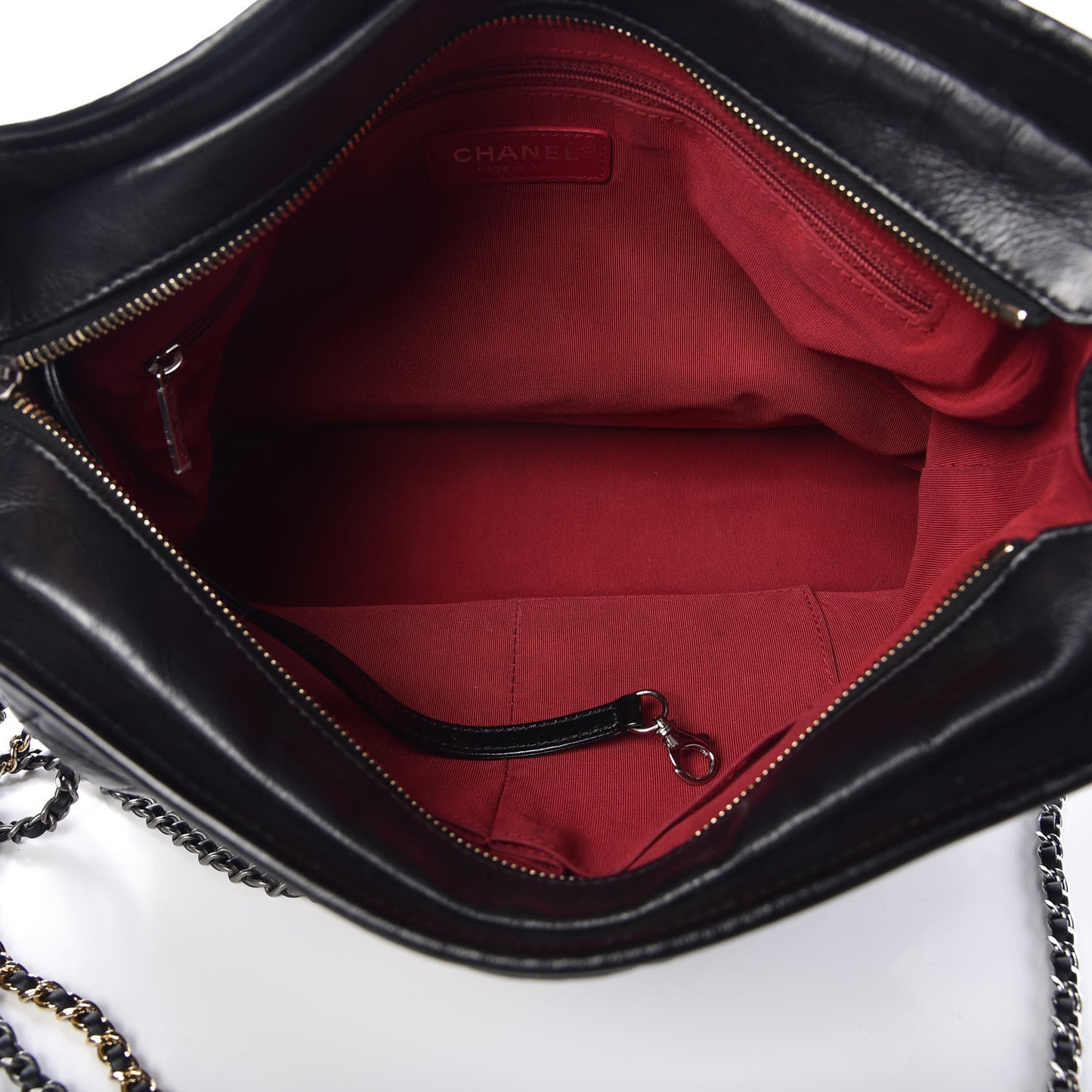 Aged Calfskin Quilted Large Gabrielle Hobo Black