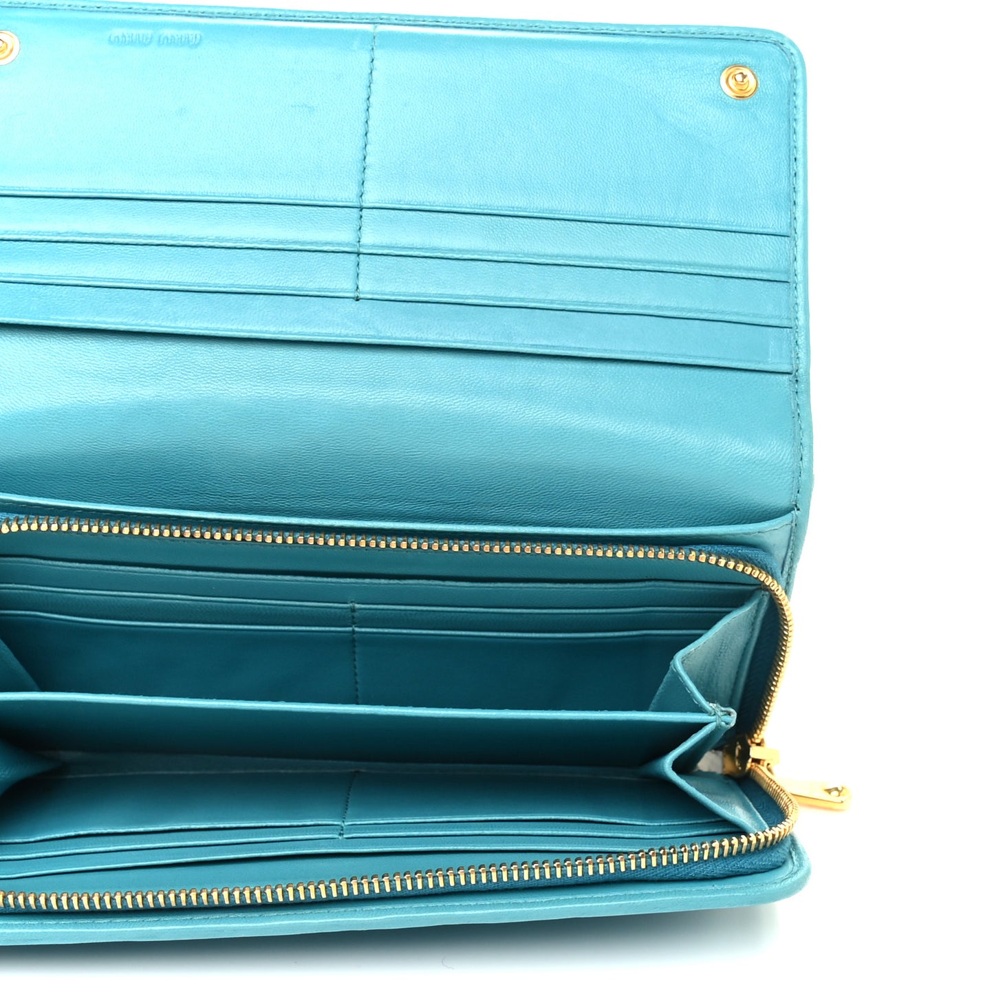 Nappa Matelasse Flap Wallet Turchese