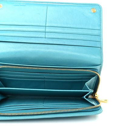 Miu Miu Nappa Matelasse Flap Wallet Turchese 5 of 10
