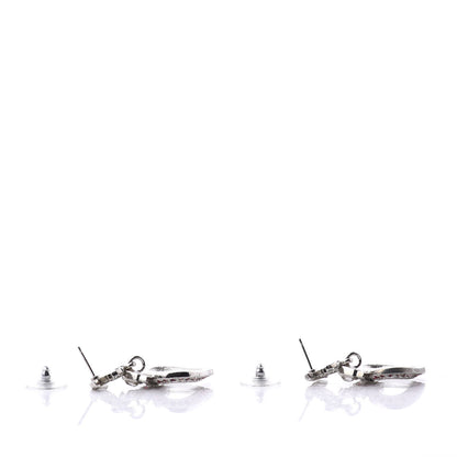 Chanel Crystal Heart CC Drop Earrings Silver Mutlicolor 5 of 6