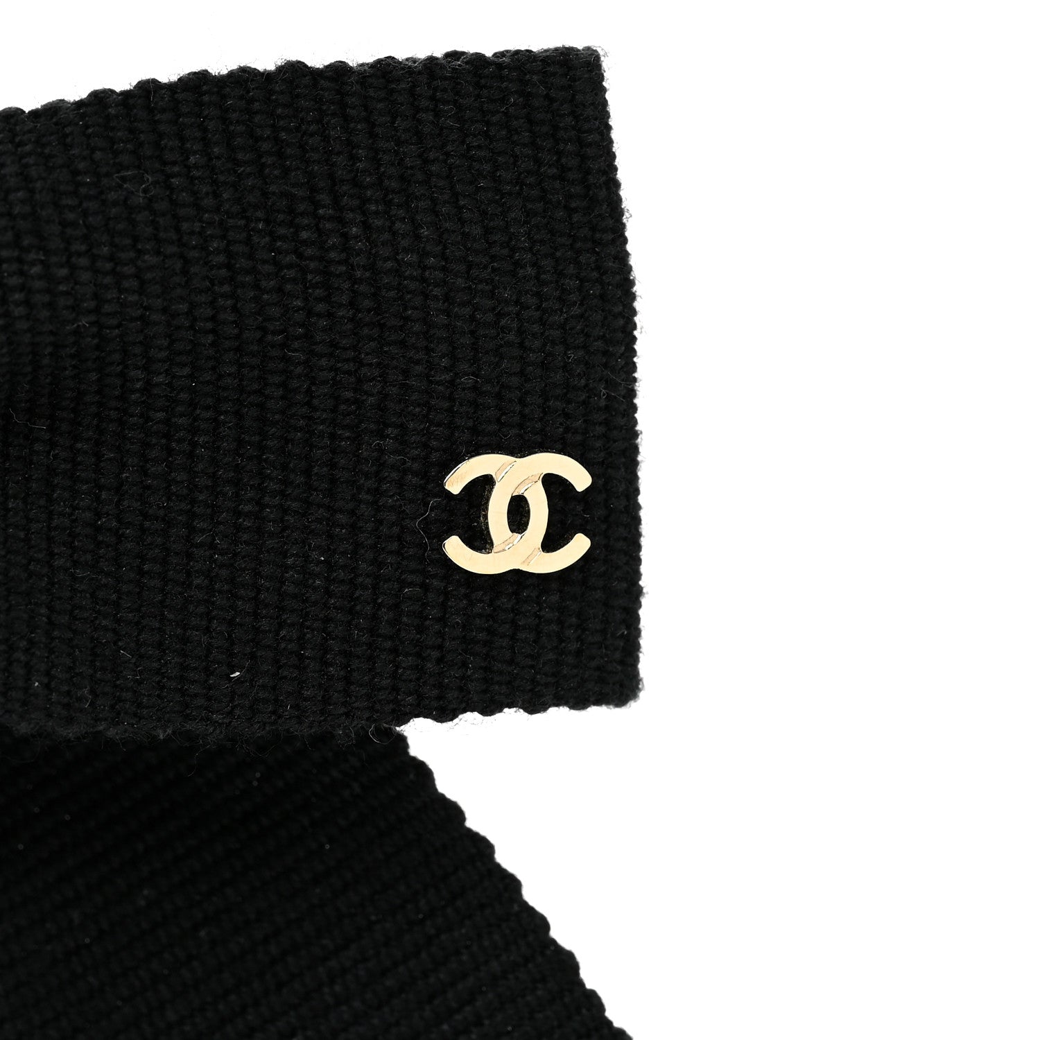 Chanel Grosgrain Bow CC Hair Clip Black 3 of 4