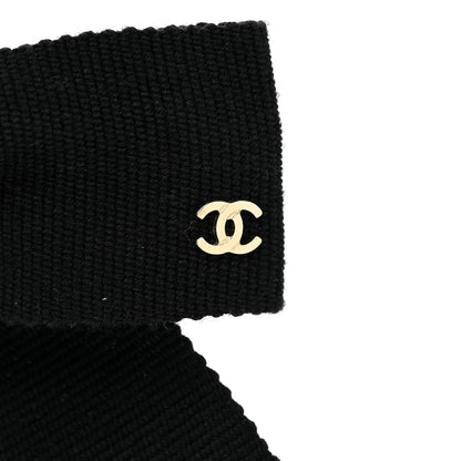 Chanel Grosgrain Bow CC Hair Clip Black 3 of 4