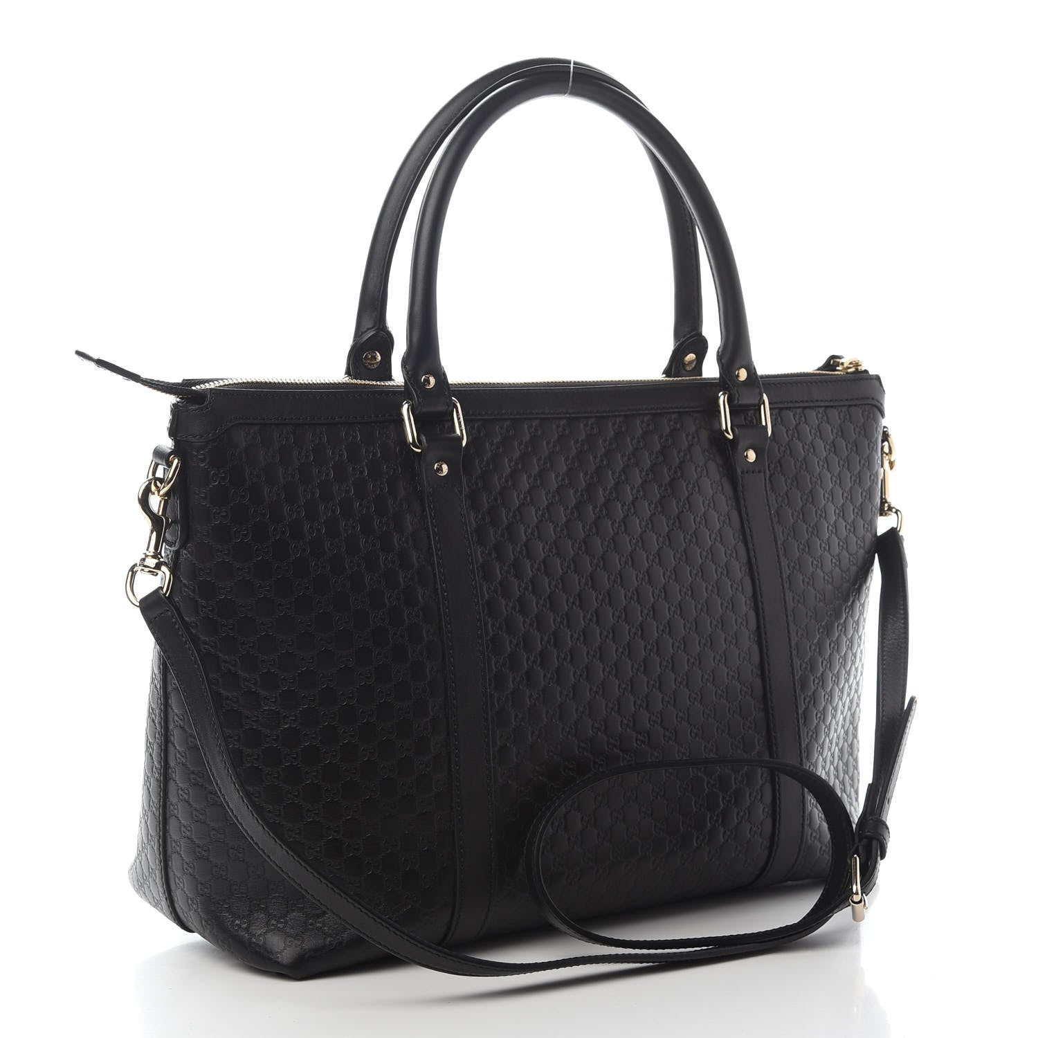 Gucci Soft Microguccissima Medium Zippered Satchel Black 2 of 8