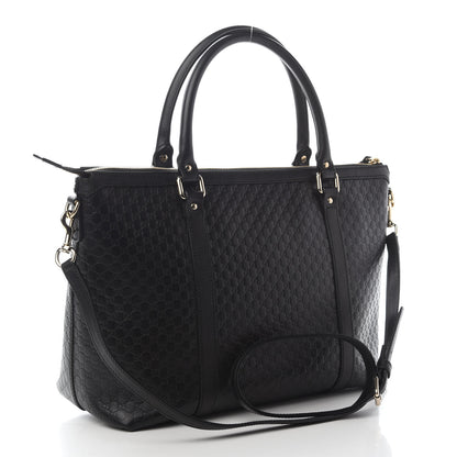Gucci Soft Microguccissima Medium Zippered Satchel Black 2 of 8
