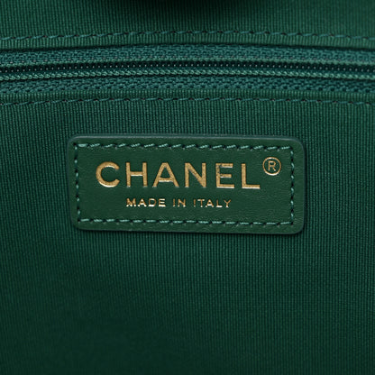 Chanel Velvet Calfskin Beaded Small Deauville Tote Pink Green Black 7 of 13