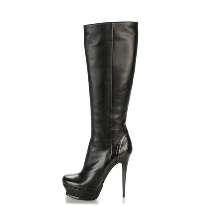 Saint Laurent Nappa Tribute 105 Platform Knee High Boots 38.5 Black 1 of 7