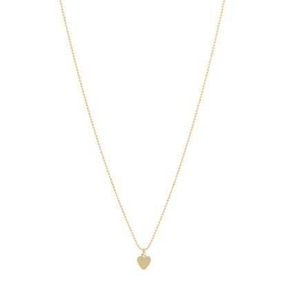 Jennifer Meyer 18K Yellow Gold Mini Heart Charm Pendant Beaded Necklace 1 of 4
