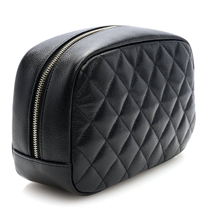 Chanel Caviar Quilted Medium Curvy Pouch Cosmetic Case Black 3 of 7