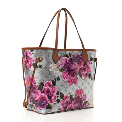 Louis Vuitton Metallic Monogram LV Garden Neverfull MM Silver 3 of 10