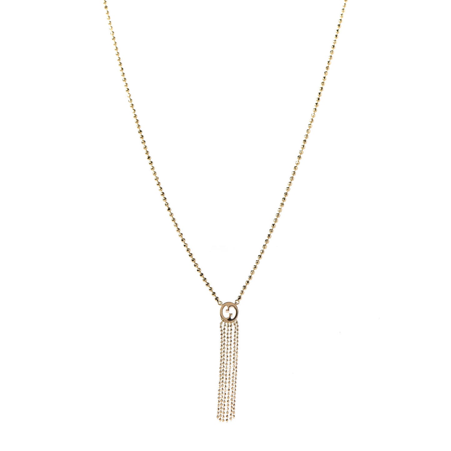 18K Yellow Gold Icon Fringe Pendant Necklace