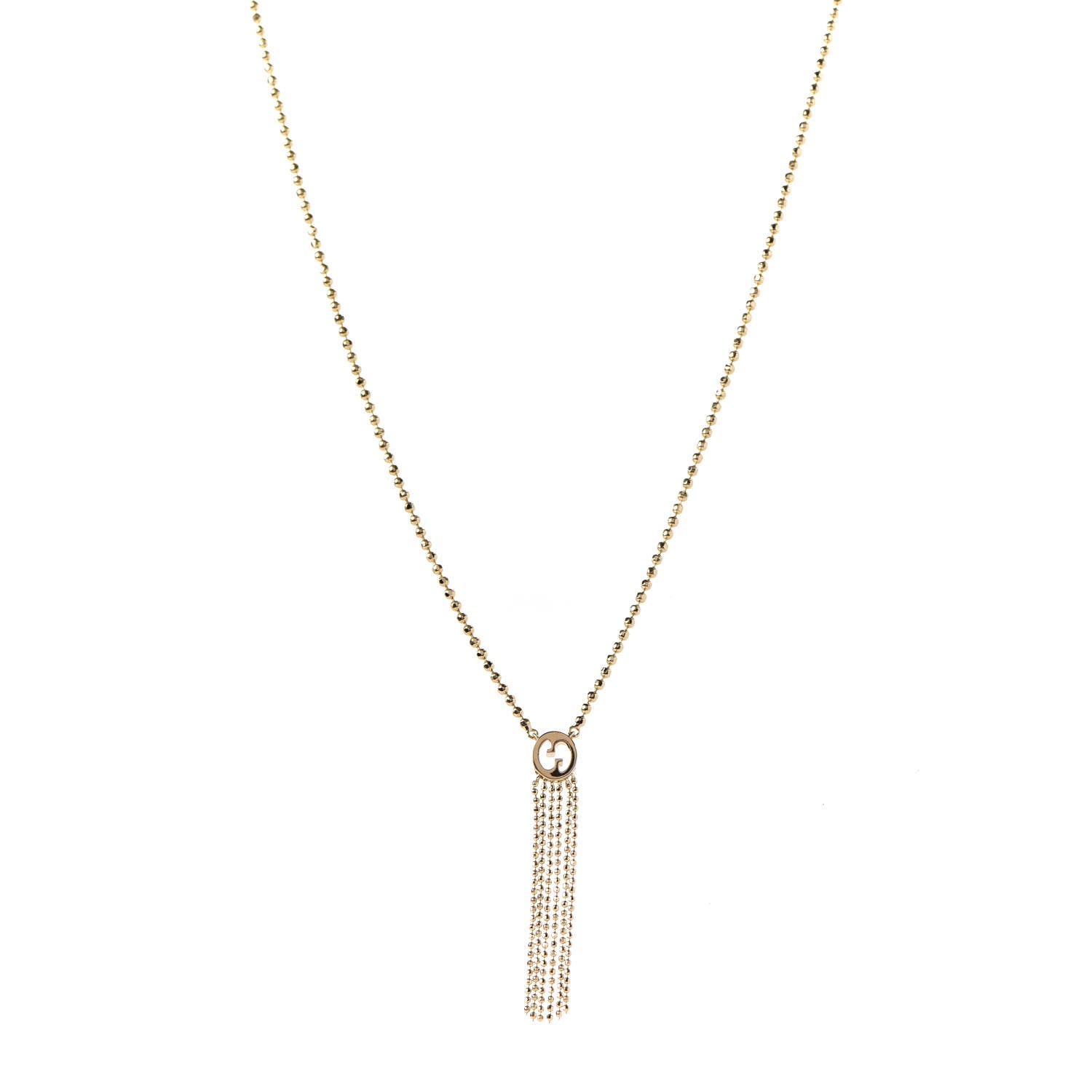 Gucci 18K Yellow Gold Icon Fringe Pendant Necklace 1 of 7