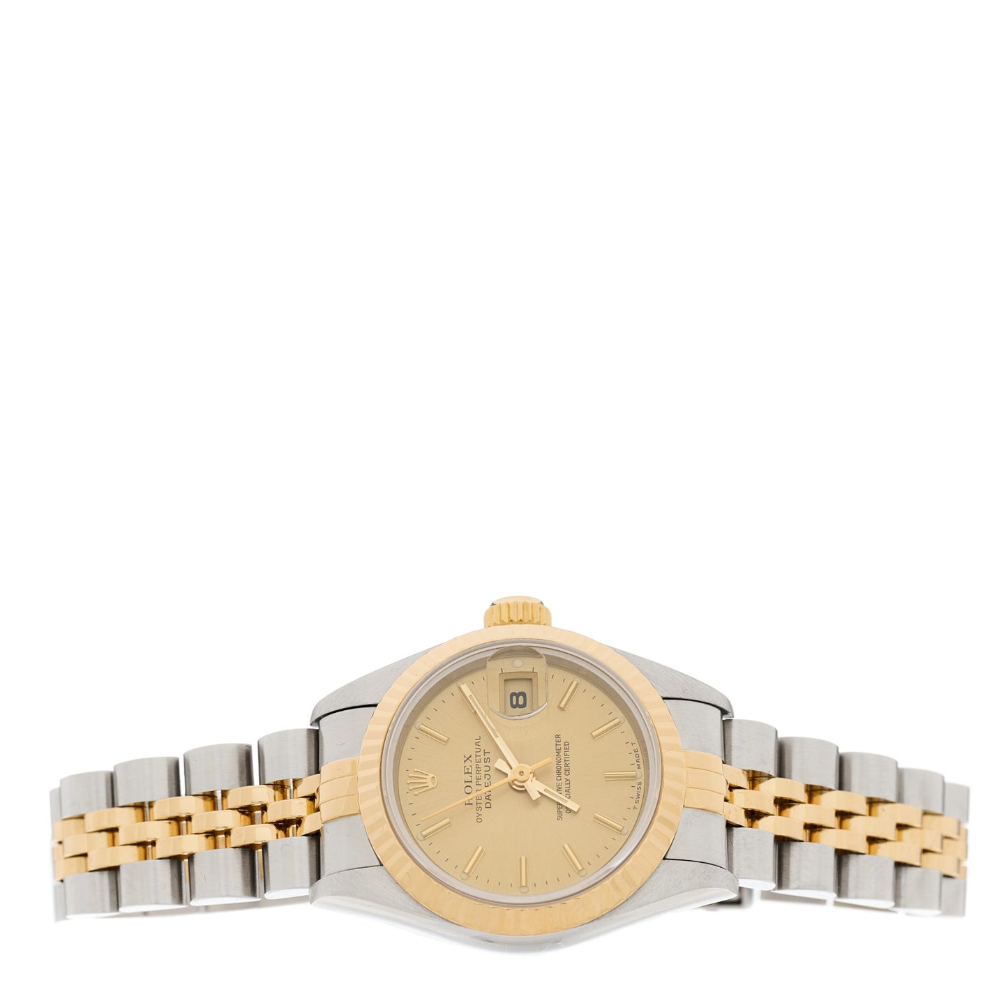 Stainless Steel 18K Yellow Gold 26mm Oyster Perpetual Datejust Watch Champagne 69173