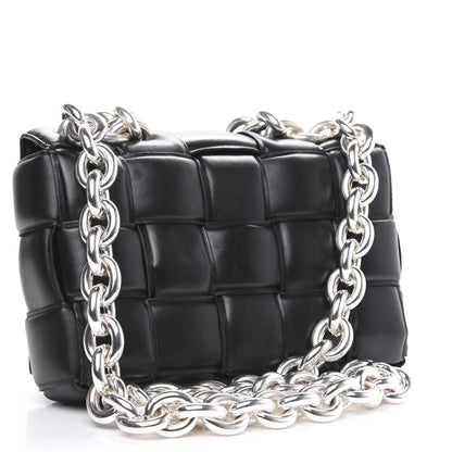 Bottega Veneta Lambskin Maxi Intreccio Padded Chain Cassette Crossbody Bag Black 2 of 8