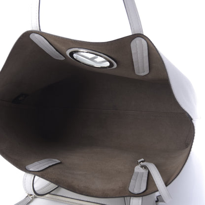Fendi Vitello Vienna Enamel F is Fendi Shopping Tote White Taupe 5 of 10