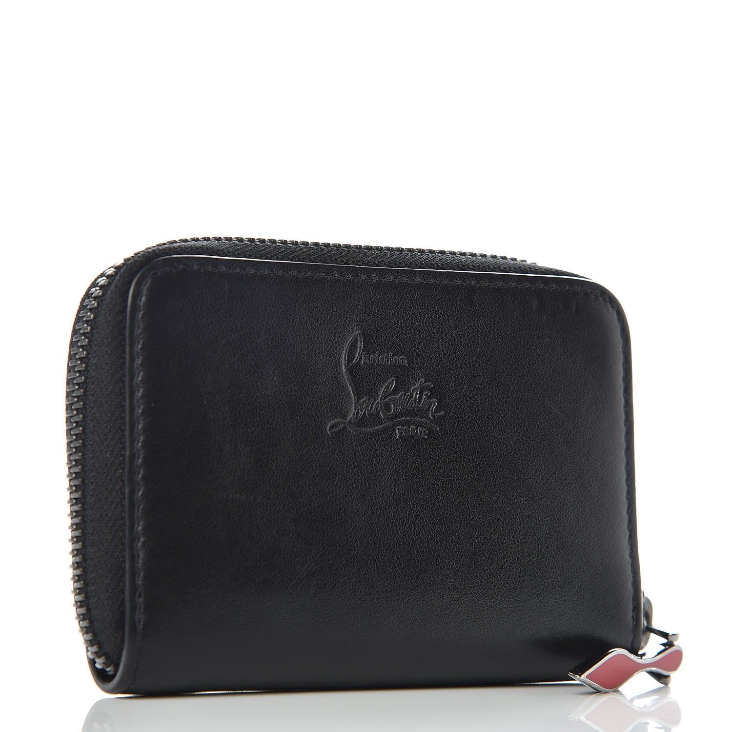 Christian Louboutin Calfskin Spiked Panettone Coin Purse Black 3 of 9