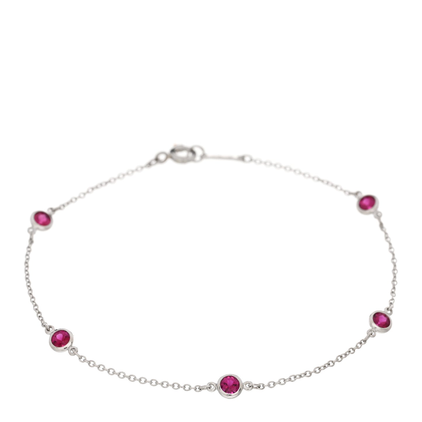 Platinum Ruby Elsa Peretti Color By The Yard 5 Station Bracelet
