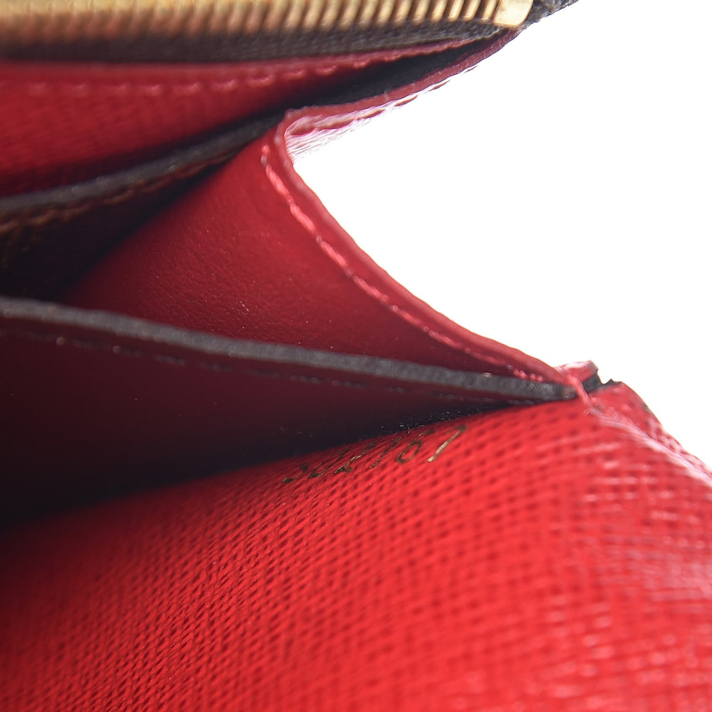 Damier Ebene Emilie Wallet Red