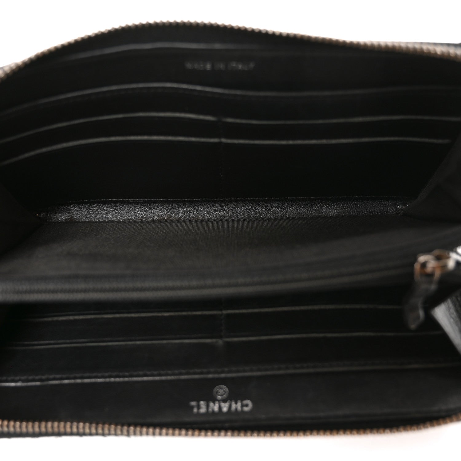 Chanel Glazed Calfskin Quilted Small Coco Boy Zip Around Wallet Black 5 of 8