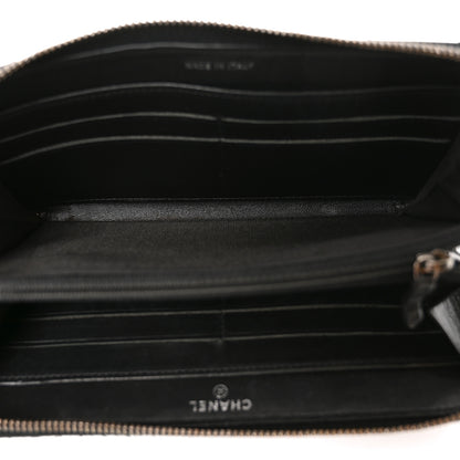 Chanel Glazed Calfskin Quilted Small Coco Boy Zip Around Wallet Black 5 of 8