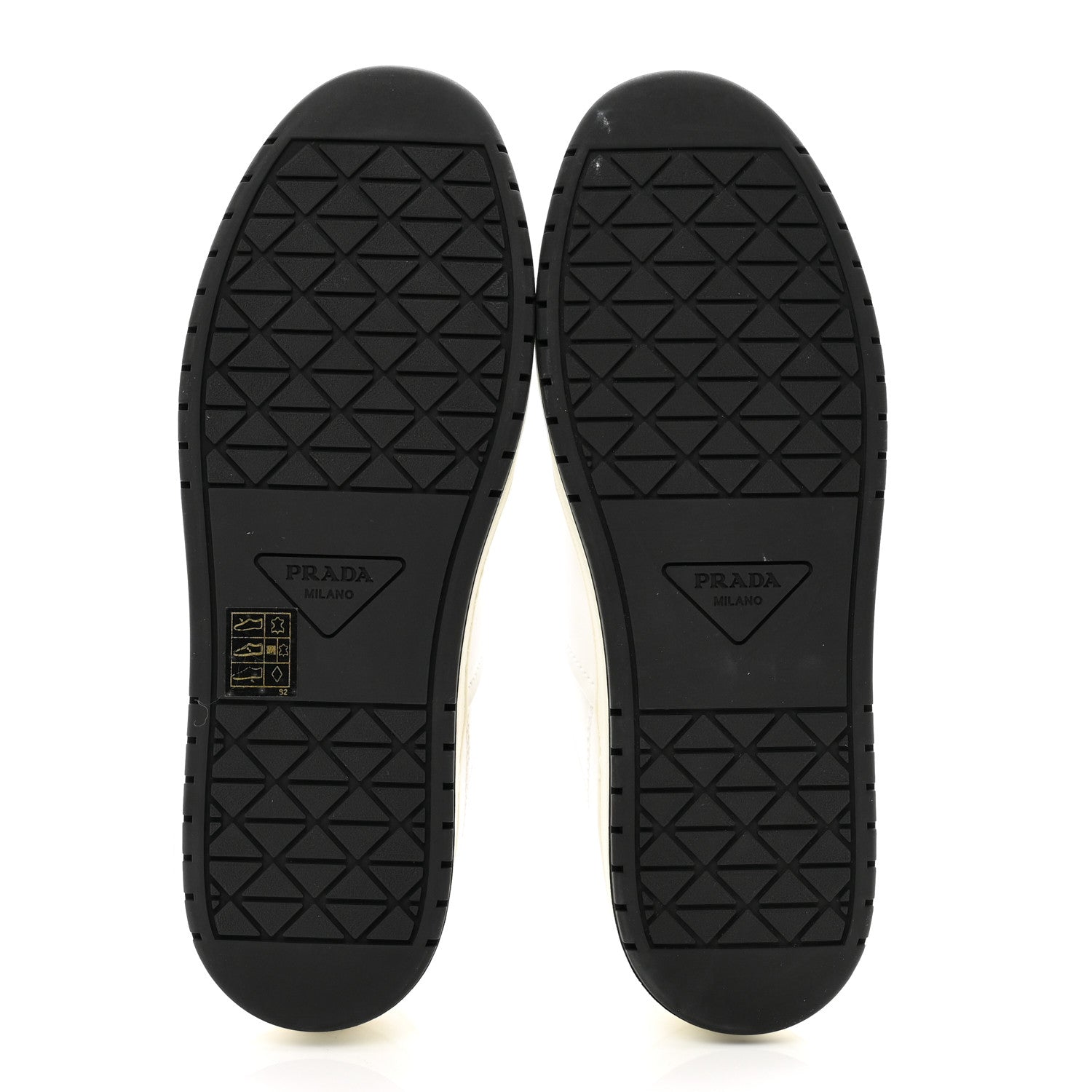 Prada Vitello Sport Spazzolato Rois Triangle Womens Downtown Low Top 30mm Sneakers 39 White Black 5 of 9