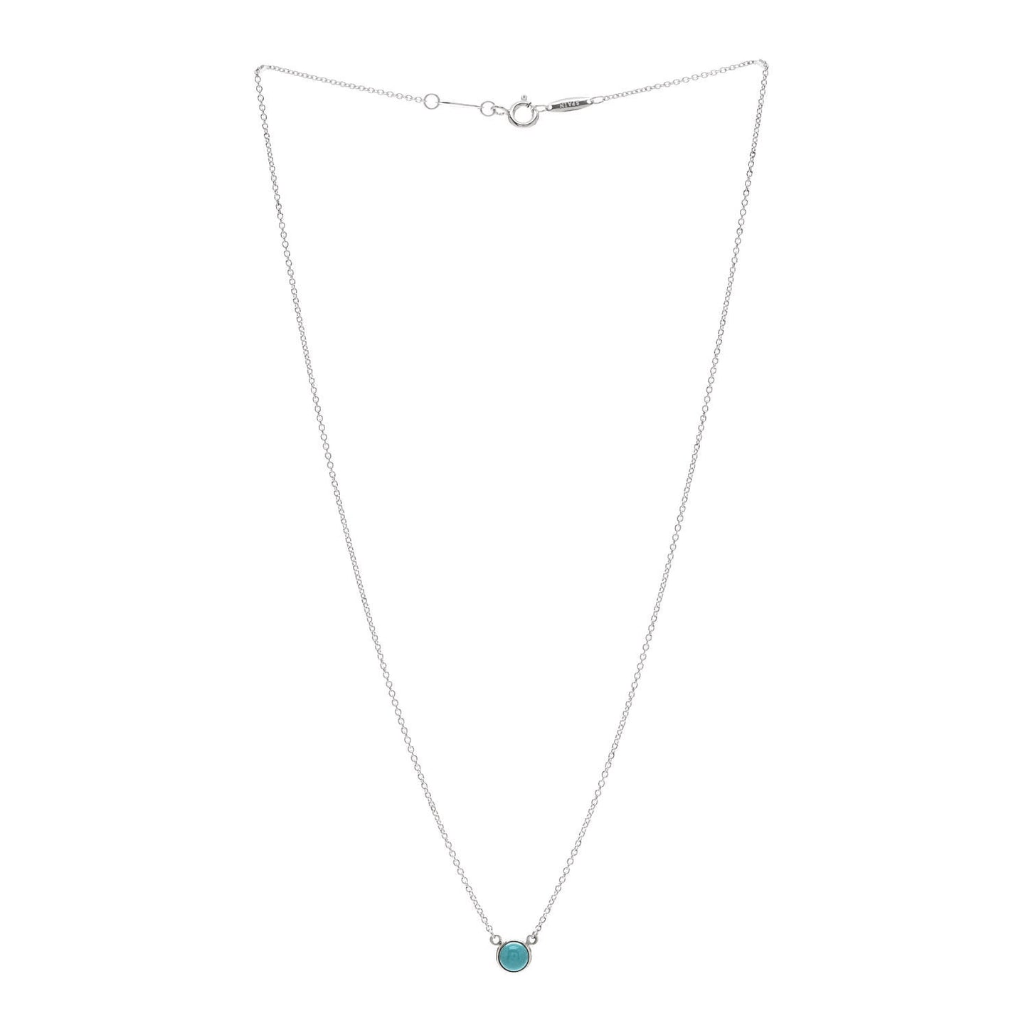 Sterling Silver Turquoise Elsa Peretti Color by the Yard Pendant Necklace
