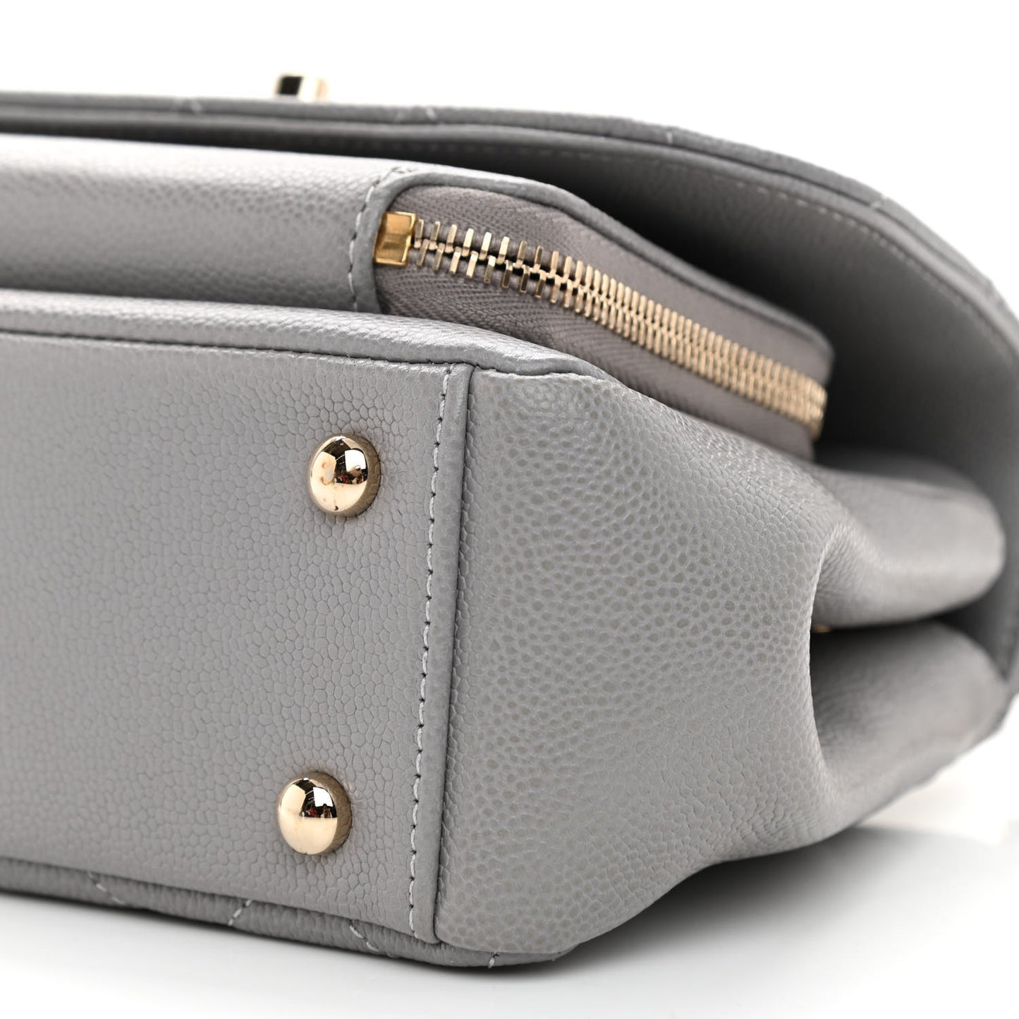 Caviar Quilted Small Business Affinity Flap Grey