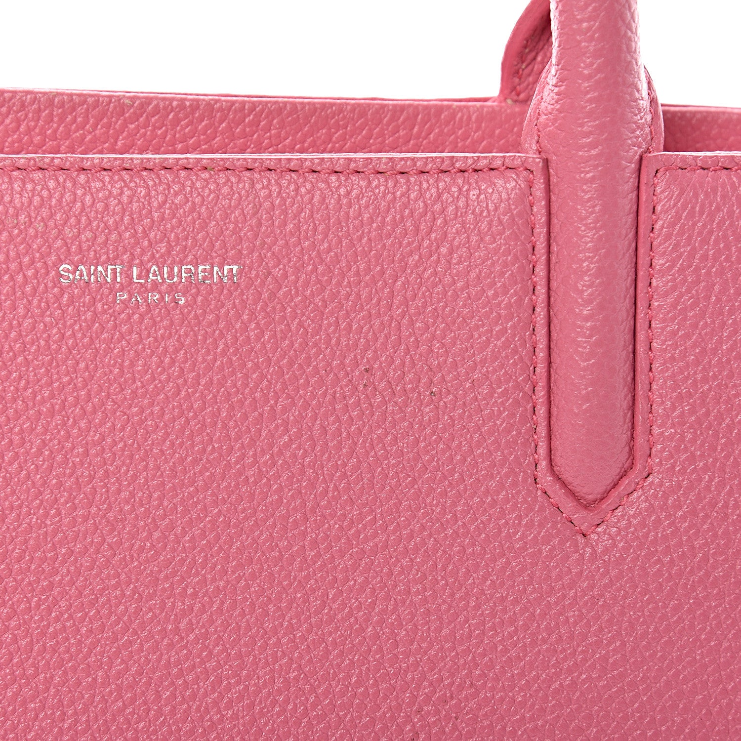 Saint Laurent Grained Calfskin Small Cabas Rive Gauche Rose Clair 6 of 11