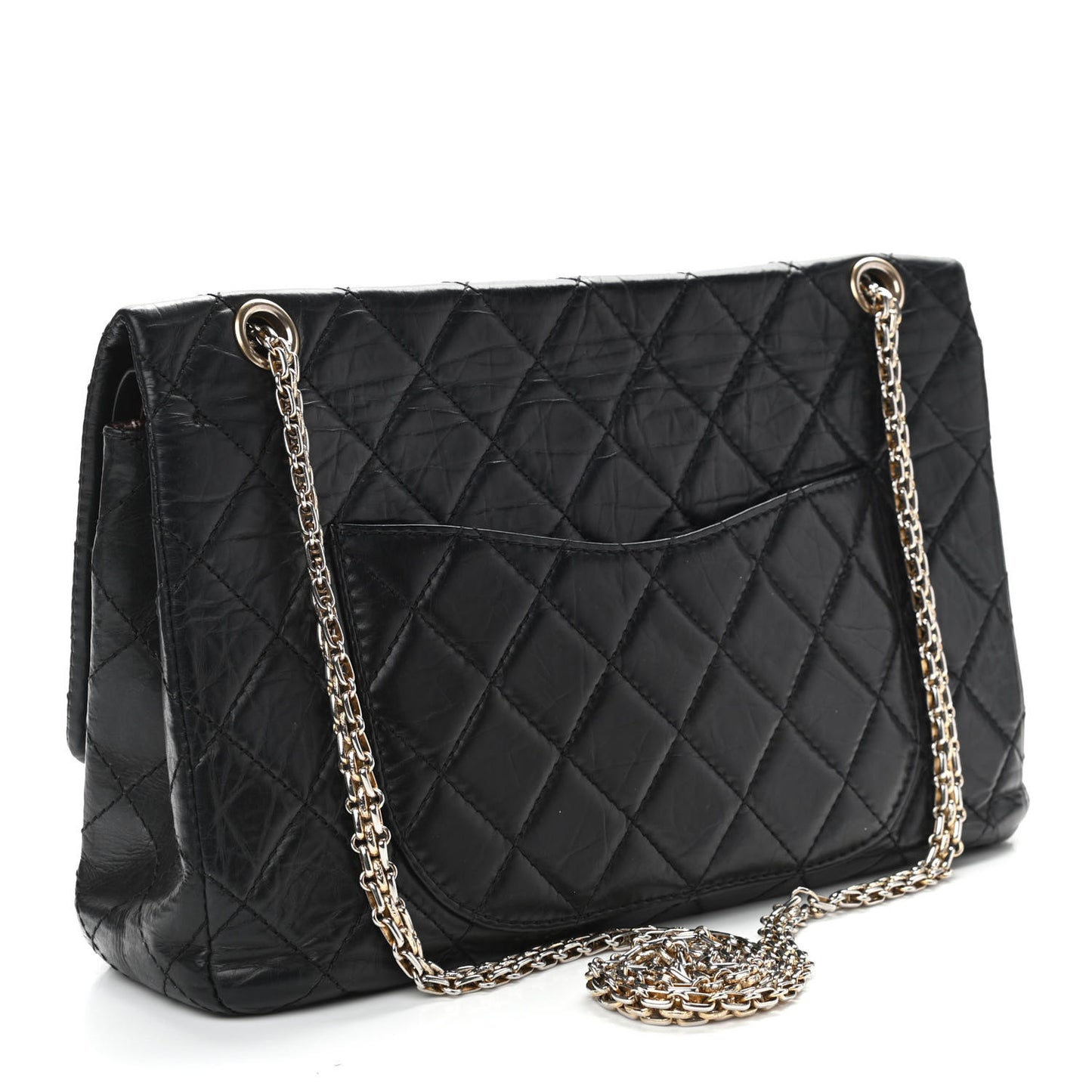 Aged Calfskin Quilted 50th Anniversary 2.55 Reissue 227 Flap Black