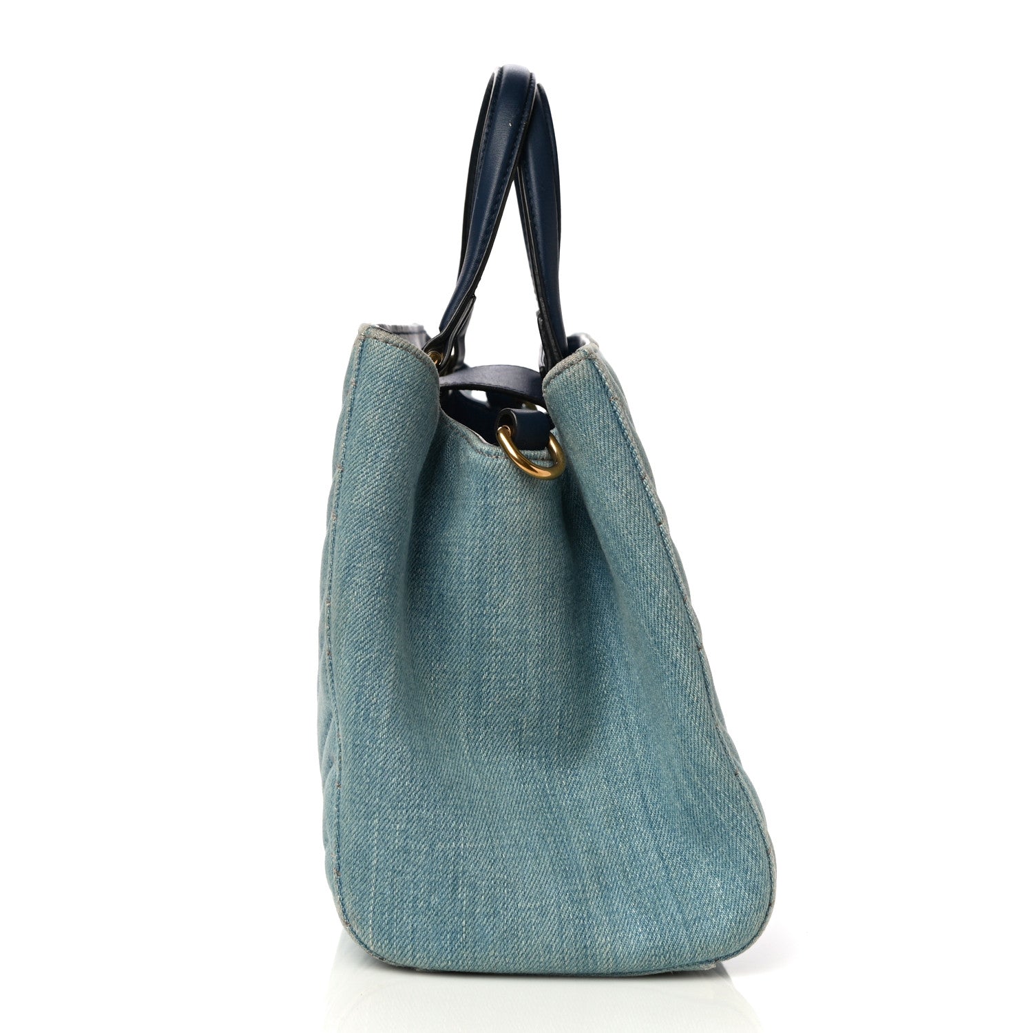 Gucci Denim Matelasse Small Pearly GG Marmont Tote Blue 12 of 16