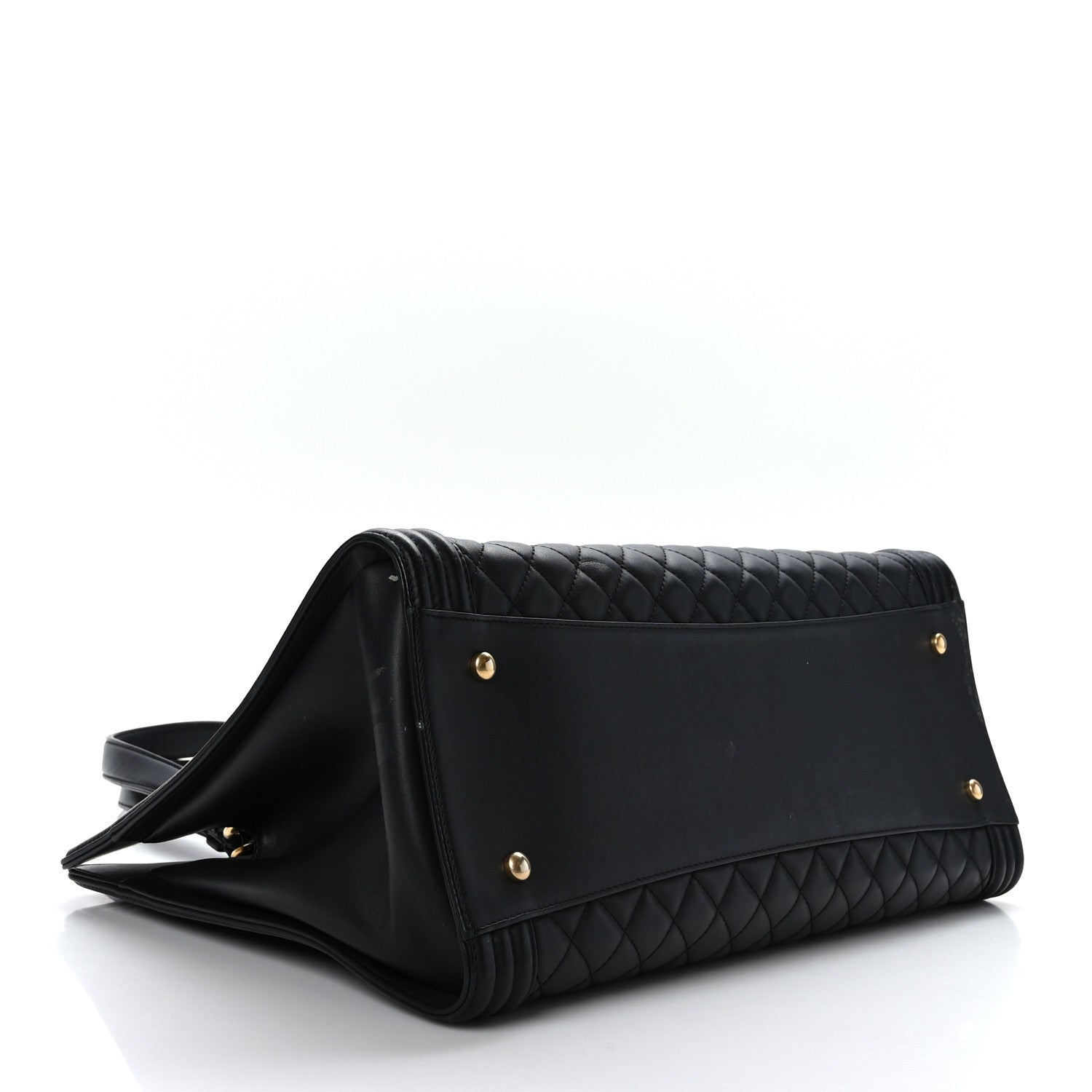 Chanel Calfskin Quilted Boy Shopping Tote Black 4 of 12