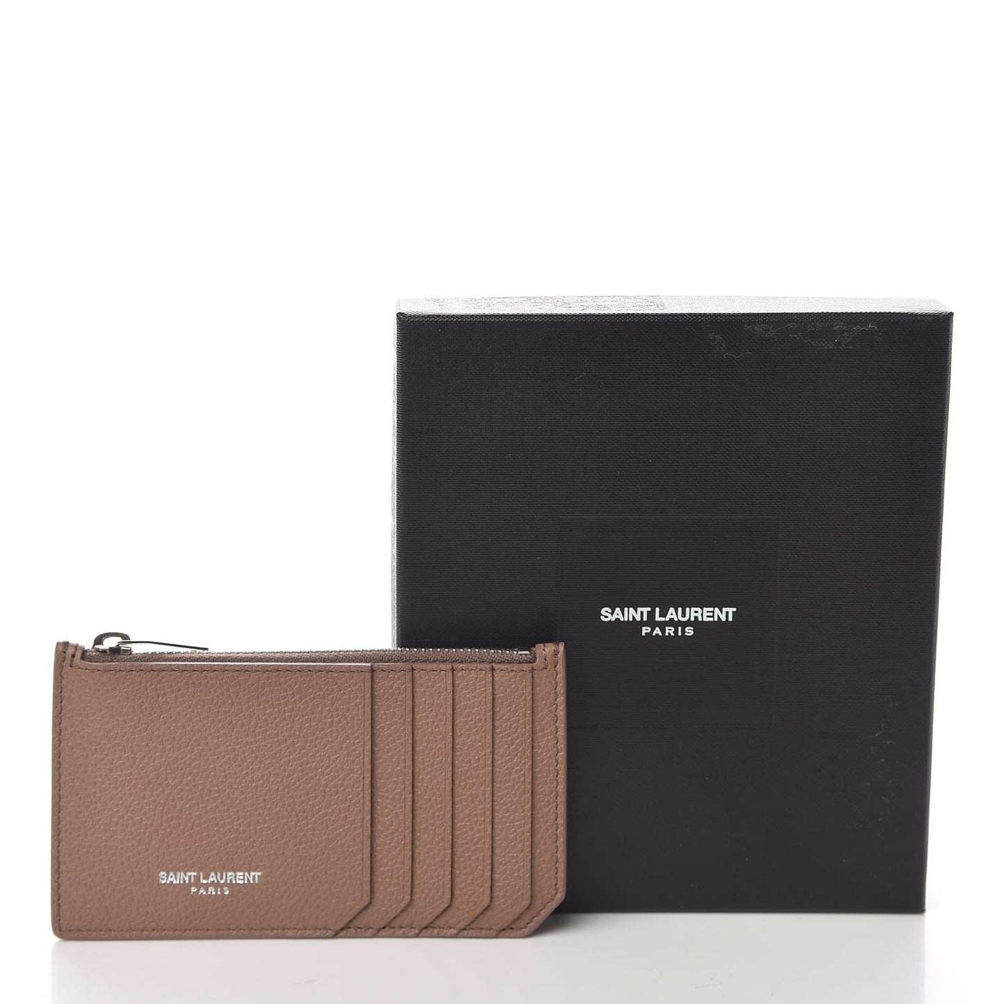 Grained Calfskin 5 Fragments Zip Pouch Card Holder Fard