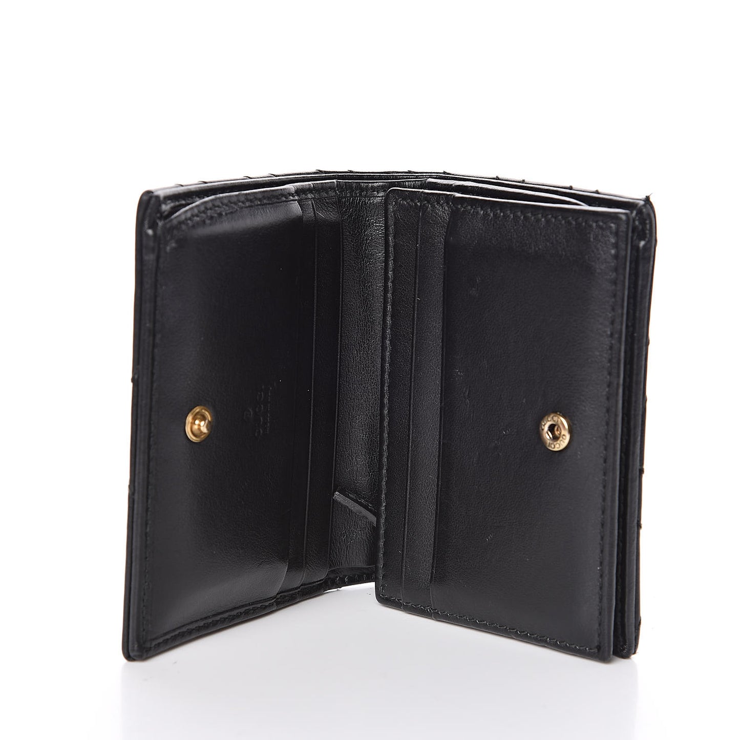 Calfskin Matelasse GG Marmont Card Case Wallet Black