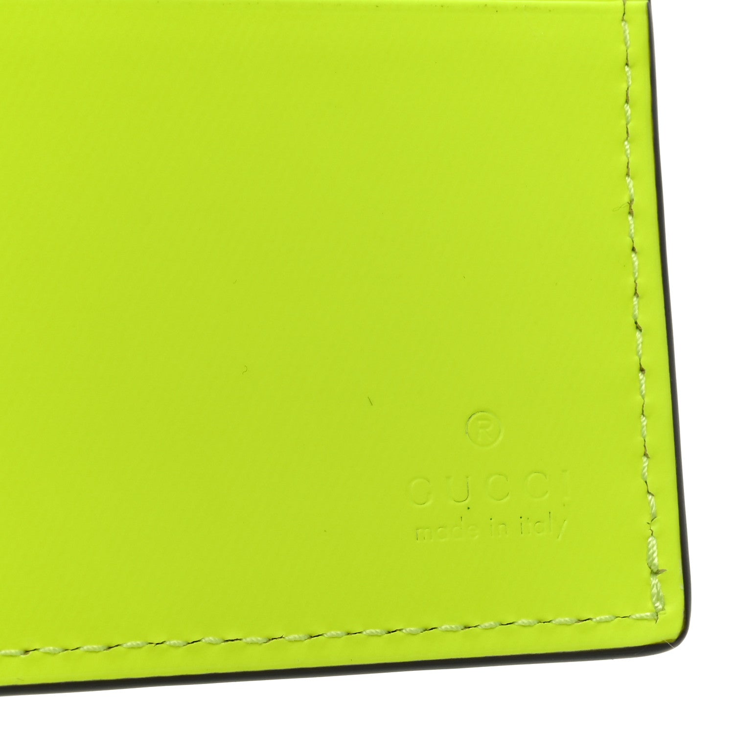 Gucci Rubber Effect GG Embossed Bi-Fold Wallet Fluorescent Yellow 6 of 6