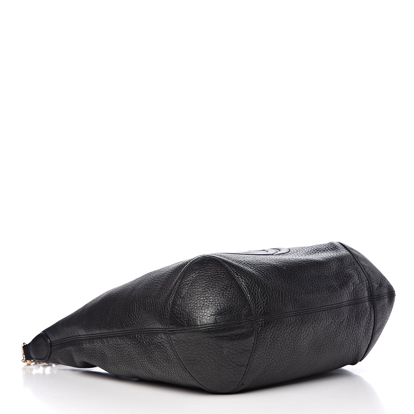 Pebbled Calfskin Medium Soho Chain Hobo Black