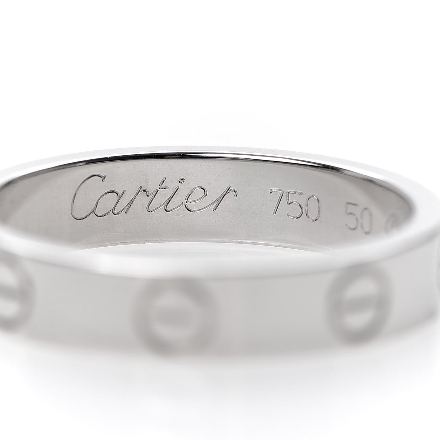 18K White Gold 3.5mm LOVE Wedding Band Ring 50 5.25