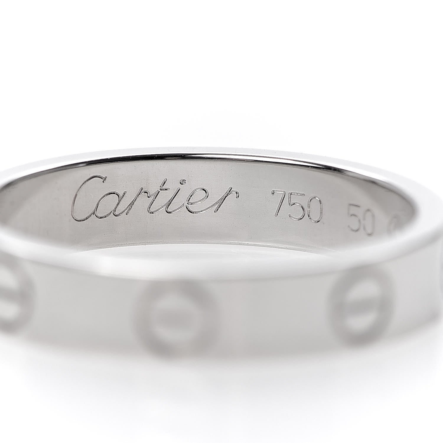 Cartier 18K White Gold 3.5mm LOVE Wedding Band Ring 50 5.25 4 of 6