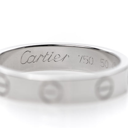 Cartier 18K White Gold 3.5mm LOVE Wedding Band Ring 50 5.25 4 of 6