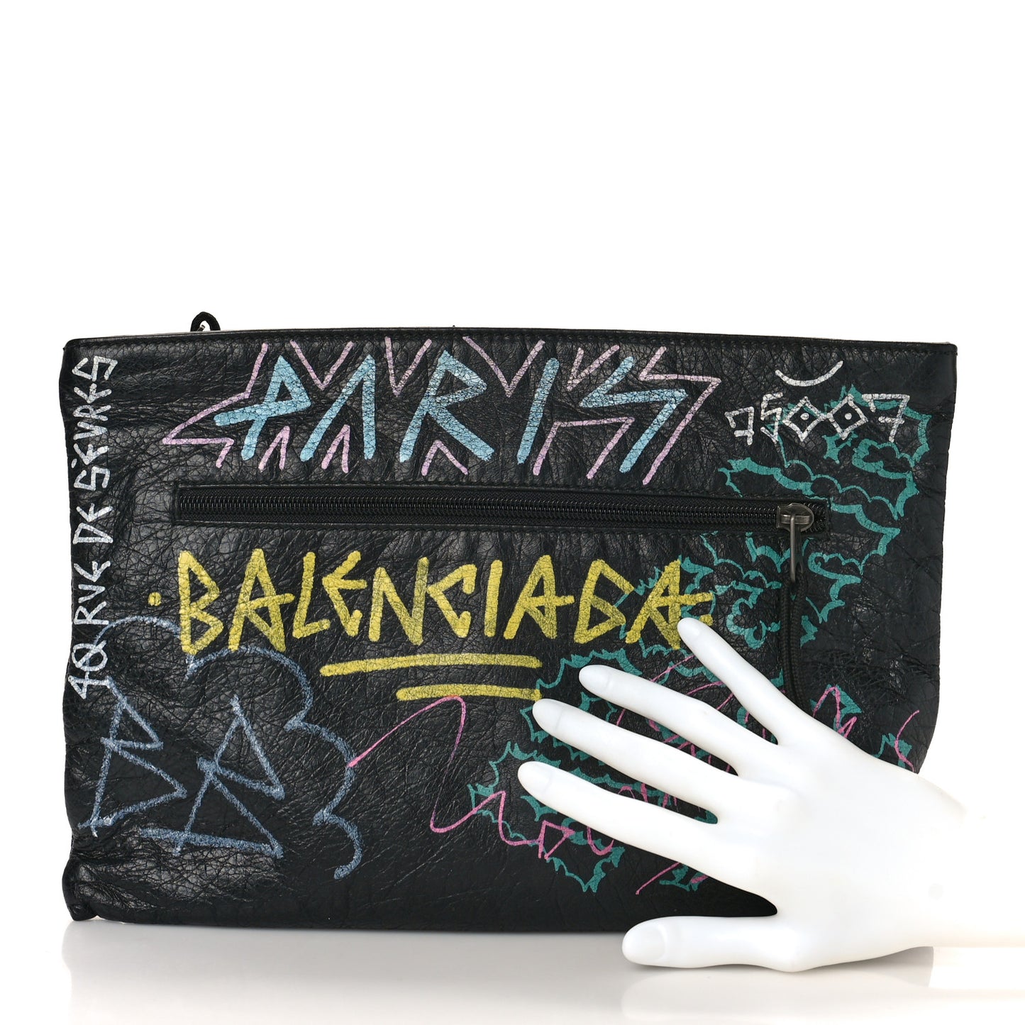Agneau Arena Graffiti All Over Explorer Pouch Black Multicolor
