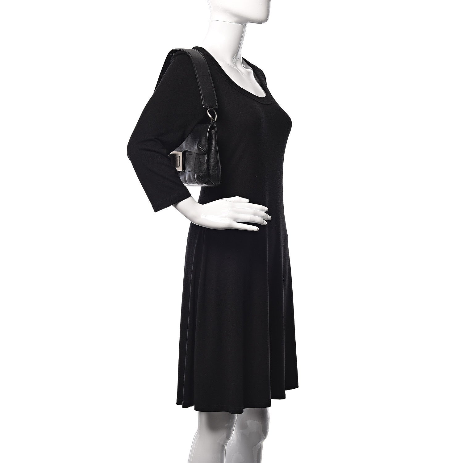 Chanel Calfskin Square Stitched Mademoiselle Shoulder Bag Black 2 of 20
