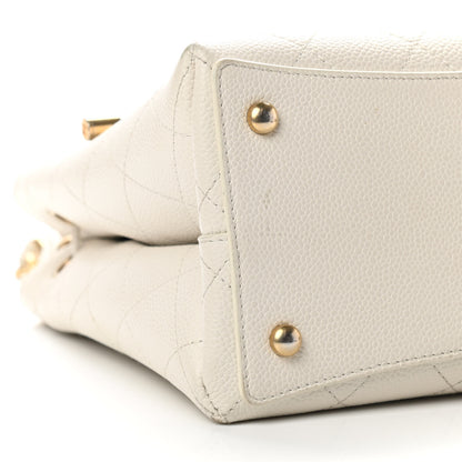 Chanel Grained Calfskin Stitched Small Drawstring Bag White 7 of 9