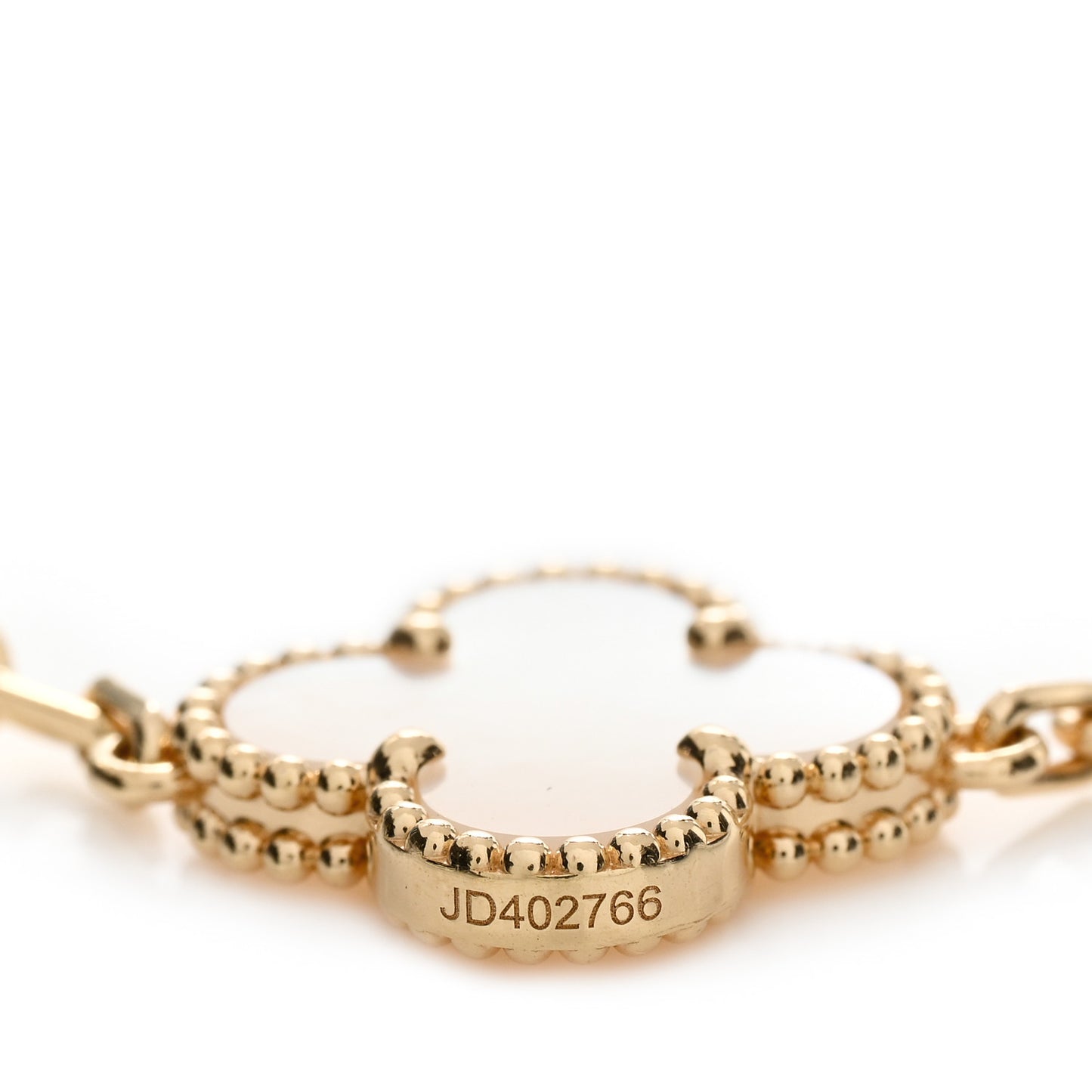 18K Yellow Gold Mother of Pearl 5 Motifs Vintage Alhambra Bracelet