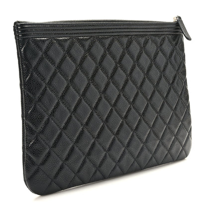 Chanel Caviar Quilted Medium Boy Cosmetic Case Black 3 of 8