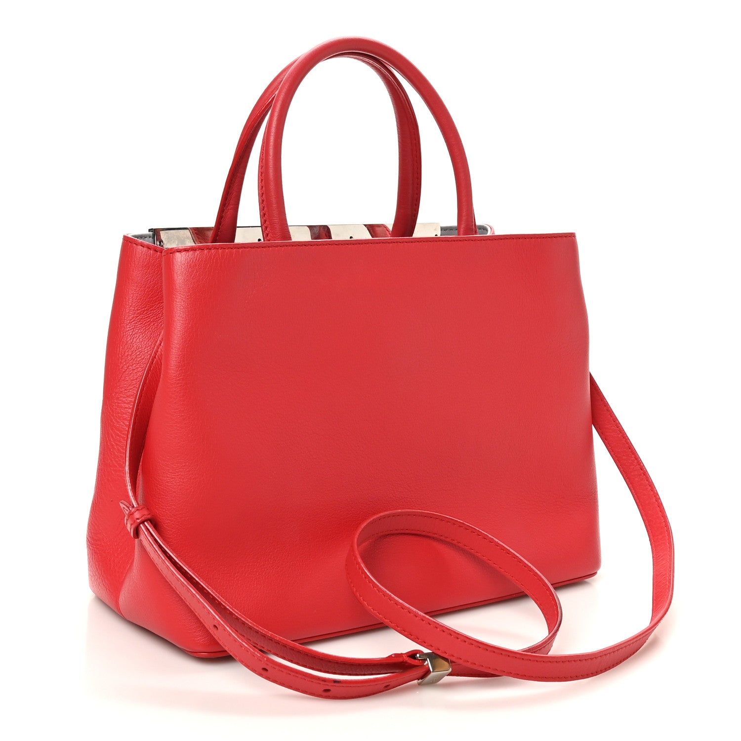 Fendi Vitello Dolce Century Petite 2Jours Tote Fiamma Ardesia