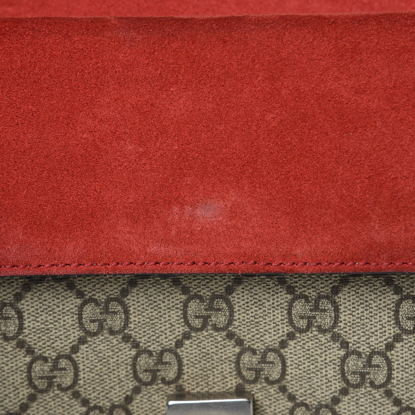 GG Supreme Monogram Mini Dionysus Shoulder Bag Hibiscus Red