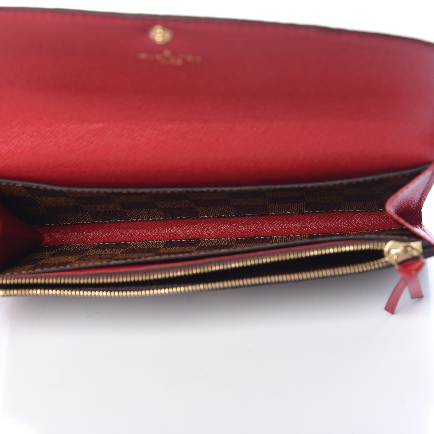 Damier Ebene Emilie Wallet Red
