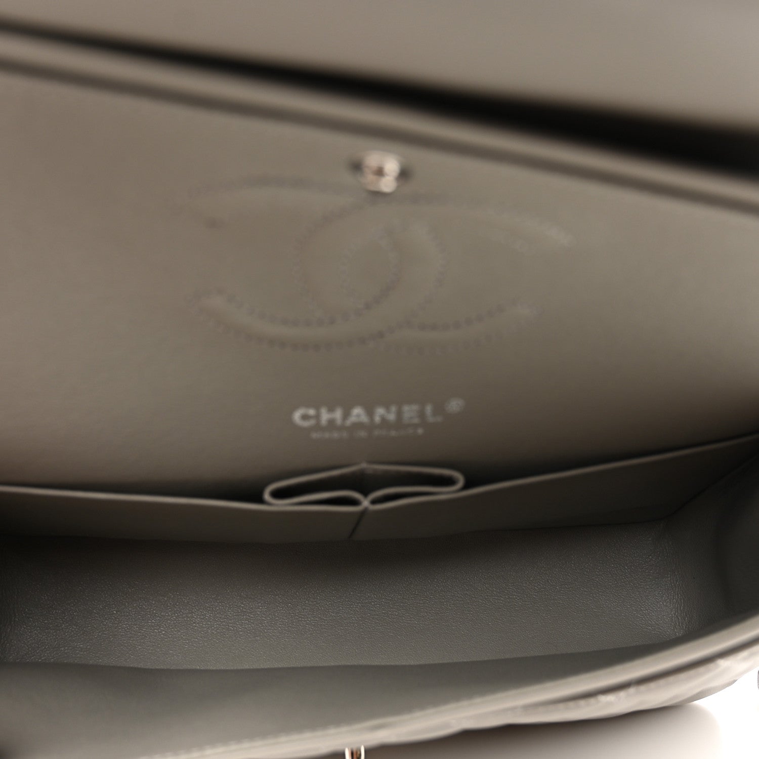 Chanel Lambskin Quilted Medium Double Flap Grey 6 of 10