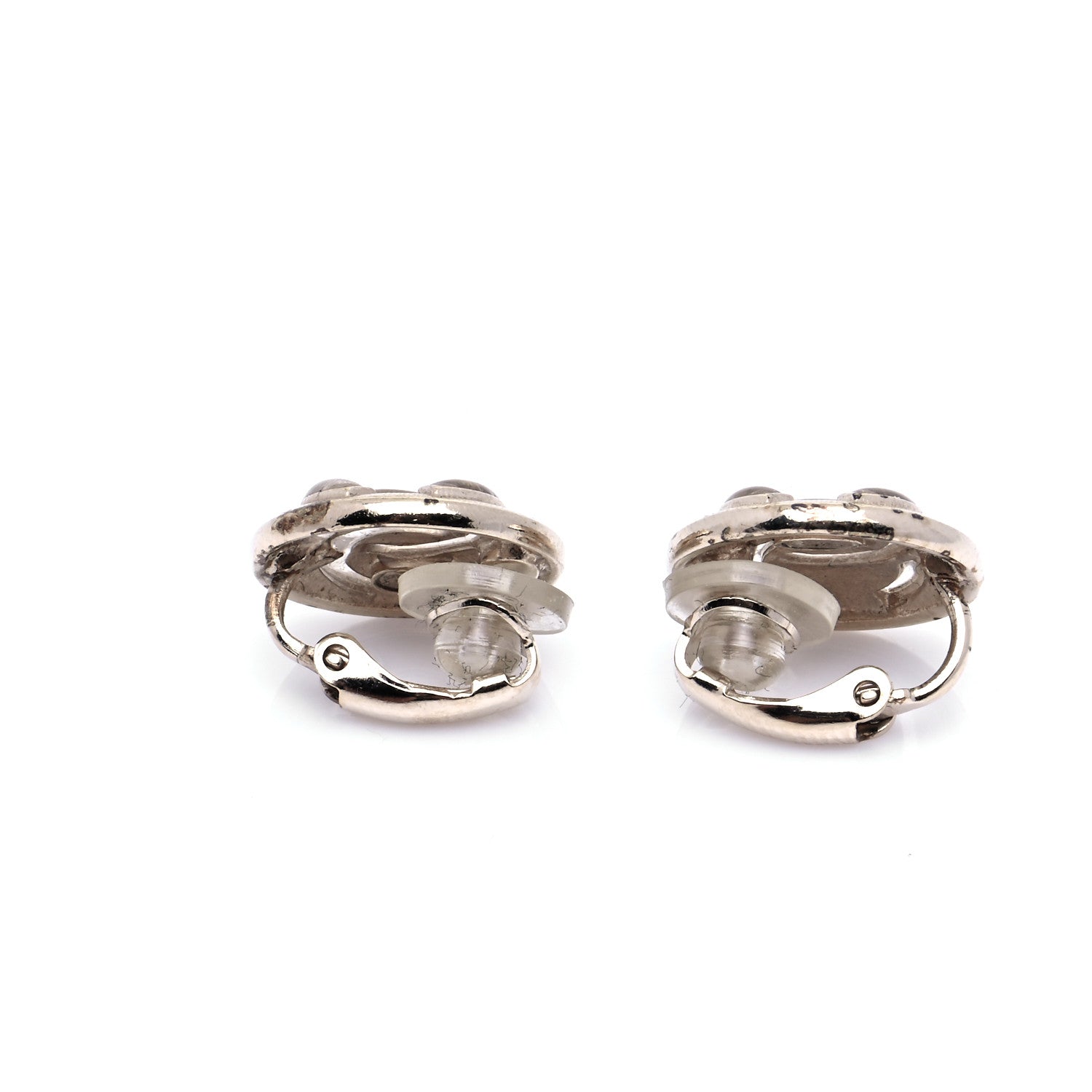 Chanel Metal CC Clip On Earrings Light Gold 3 of 7